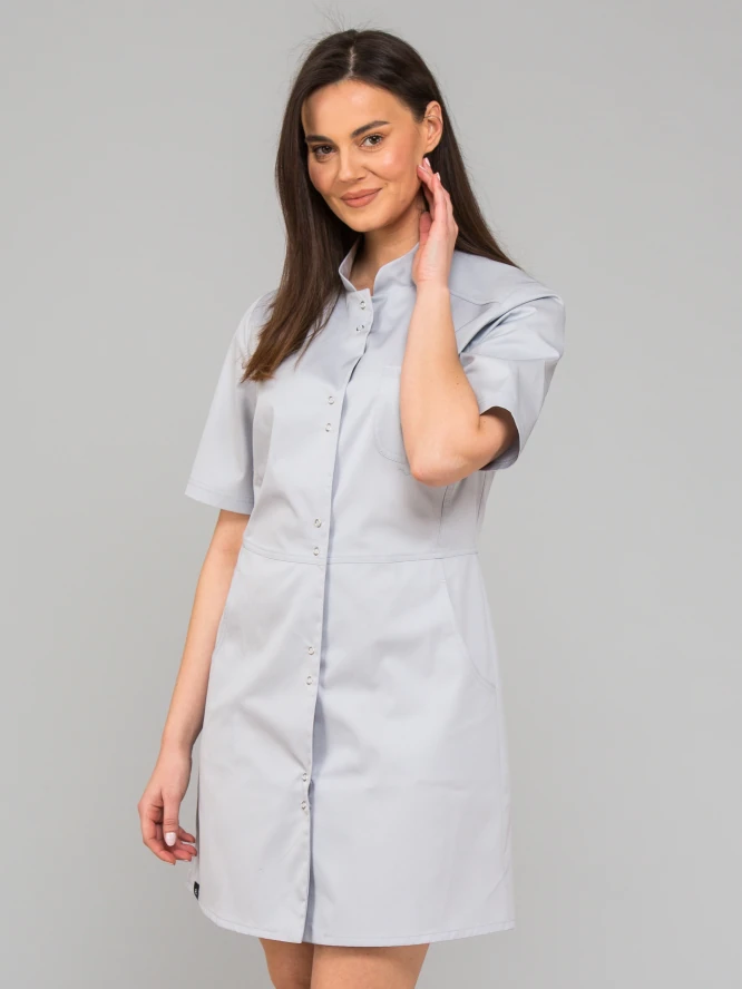 Lena-medicinska-kuta-svijetlo-siva-kratki-rukav