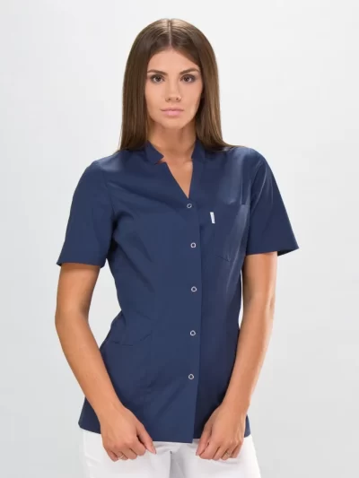 Iga-medicinska-bluza-tamno-plava-kratki-rukav