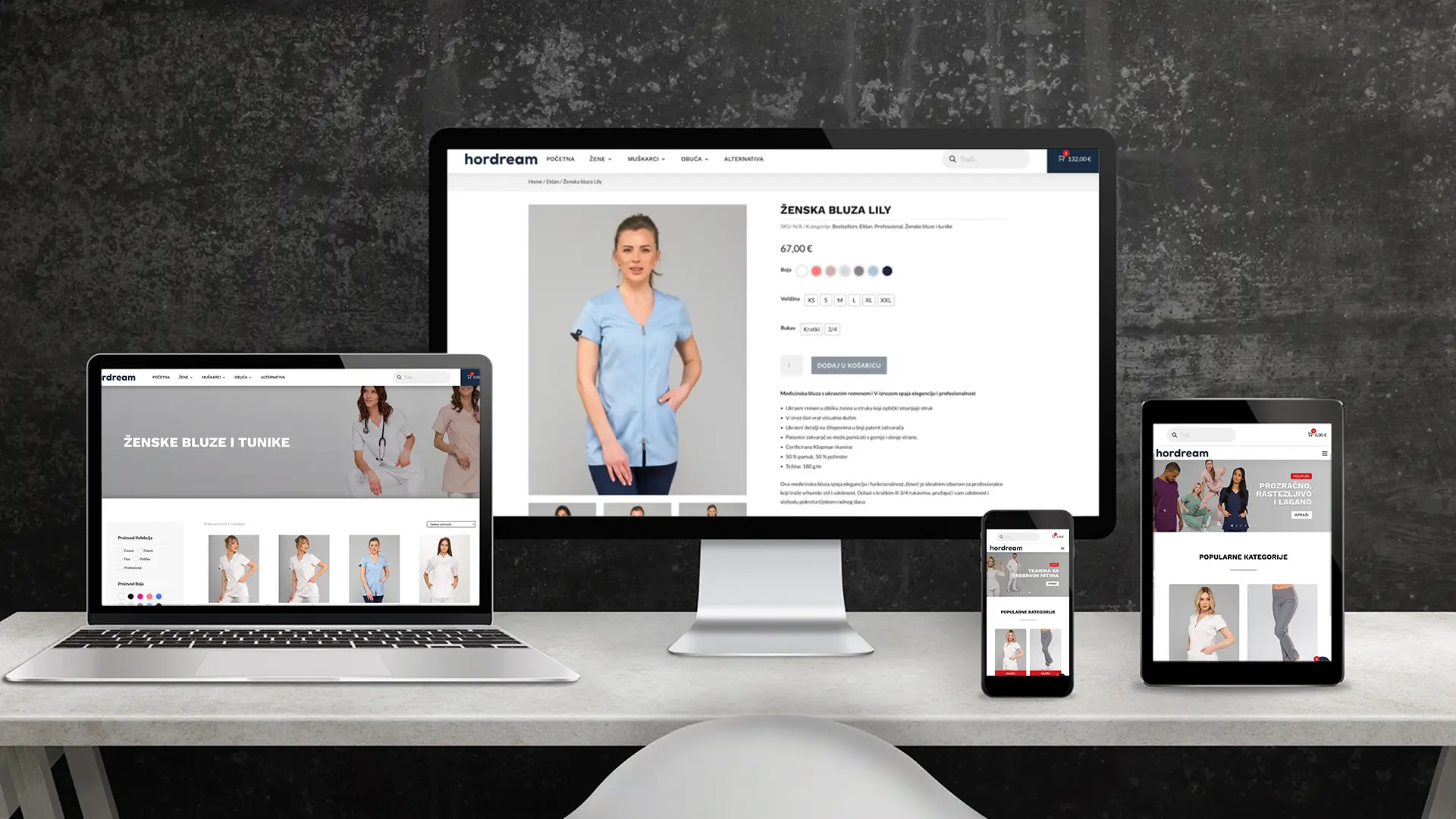 HORDREAM_logo_bijeli Novi webshop medicinske radne odjeće i obuće